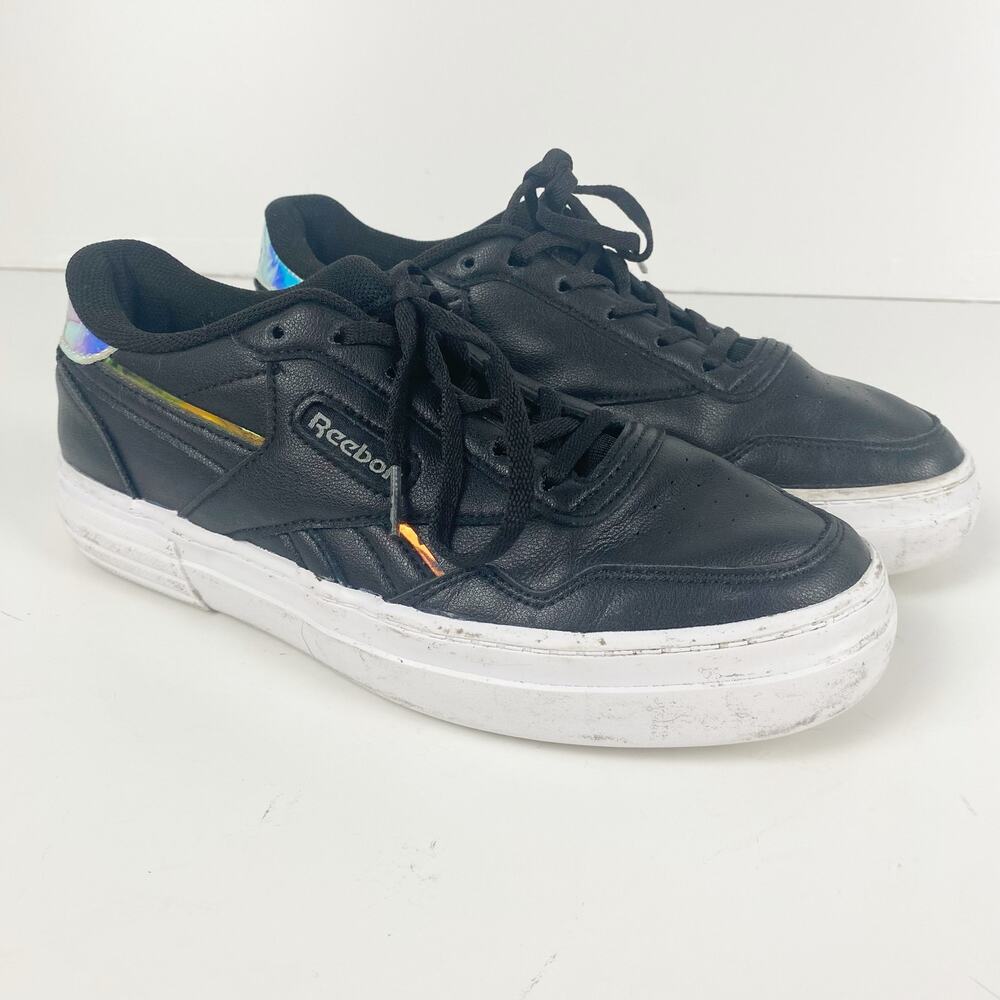 Reebok Classic Club C 85 Black Iridescent Sneakers Women’s Size 6 - Picture 11 of 11